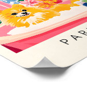 Pommeren in bad, Dog Art Print, roze dopamine Poster (Hoek)