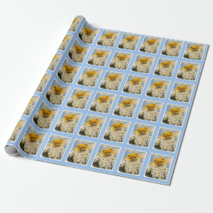 Pommeren in Daisies schilderen - Oorspronkelijke h Cadeaupapier