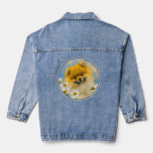 Pommeren in Daisies schilderen - Oorspronkelijke h Denim Jacket (Achterkant)