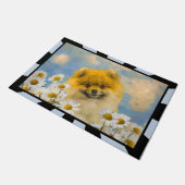 Pommeren in Daisies schilderen - Oorspronkelijke h Deurmat (Schuin)