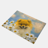 Pommeren in Daisies schilderen - Oorspronkelijke h Deurmat (Schuin)