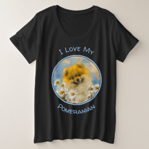 Pommeren in Daisies schilderen - Oorspronkelijke h Grote Maat T-shirt