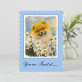 Pommeren in Daisies schilderen - Oorspronkelijke h Kaart (Staand voorkant)