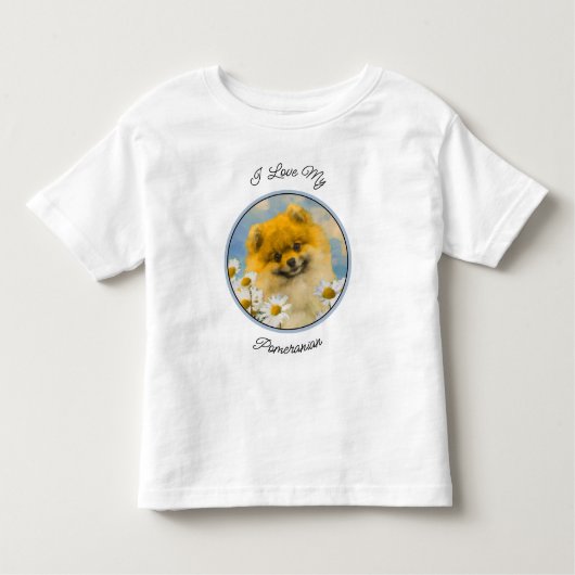 Pommeren in Daisies schilderen - Oorspronkelijke h Kinder Shirts (Voorkant)