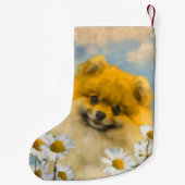 Pommeren in Daisies schilderen - Oorspronkelijke h Kleine Kerstsok (Achterkant)