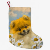 Pommeren in Daisies schilderen - Oorspronkelijke h Kleine Kerstsok (Voorkant)