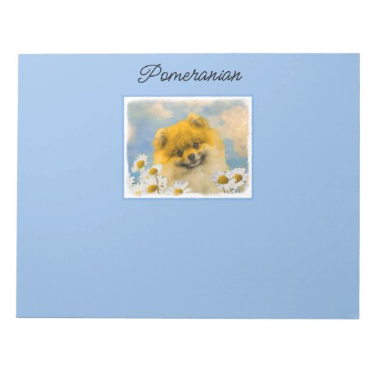 Pommeren in Daisies schilderen - Oorspronkelijke h Notitieblok (Voorkant)