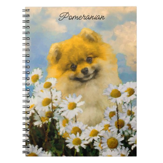 Pommeren in Daisies schilderen - Oorspronkelijke h Notitieboek (Voorkant)