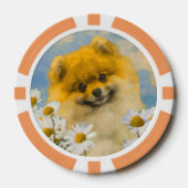 Pommeren in Daisies schilderen - Oorspronkelijke h Poker Chips (Voorkant)