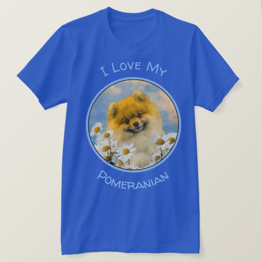 Pommeren in Daisies schilderen - Oorspronkelijke h T-shirt (Design voorkant)