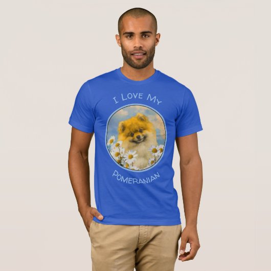 Pommeren in Daisies schilderen - Oorspronkelijke h T-shirt (Voorkant volledig)
