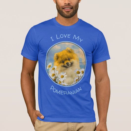 Pommeren in Daisies schilderen - Oorspronkelijke h T-shirt (Voorkant)