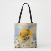 Pommeren in Daisies schilderen - Oorspronkelijke h Tote Bag (Voorkant)