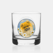 Pommeren in Daisies schilderen - Oorspronkelijke h Whisky Glas (Achterkant)