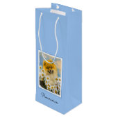 Pommeren in Daisies schilderen - Oorspronkelijke h Wijn Cadeautas (Achterkant Gekanteld)