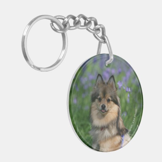 Pommeren in de Gras Sleutelhanger (Voorkant Links)