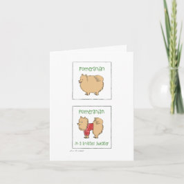 Pommeren in een gebreide Sweater | Humoureuze fees Feestdagen Kaart