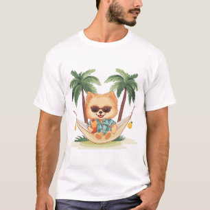 Pommeren in een hangmat Hawaiiaans Shirt