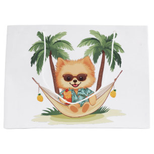 Pommeren in een hangmat Hawaiiaans Shirt Groot Cadeauzakje