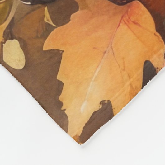 Pommeren in het najaar laat Thanksgiving kunst ach Fleece Deken (Hoek)