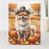 Pommeren in het najaar laat Thanksgiving kunst ach Kaart (Voorkant)