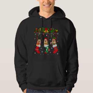 Pommeren in Sock Xmas renindeer Santa ELF Dog Hoodie