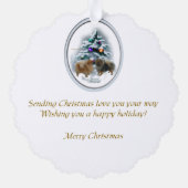 Pommeren kerstcadeaus ornament kaart (Achterkant)