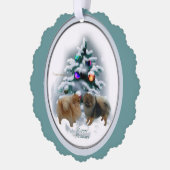 Pommeren kerstcadeaus ornament kaart (Links)