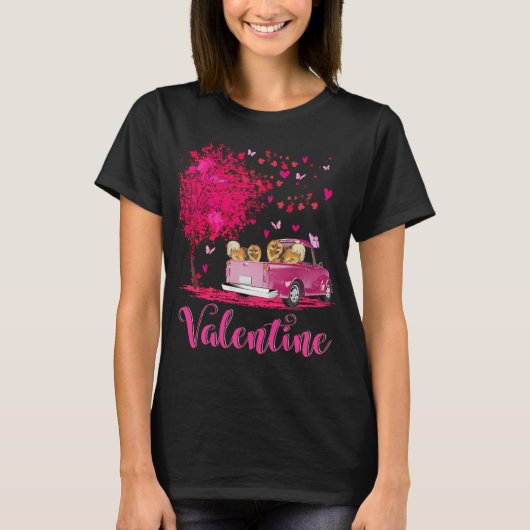 Pommeren Koeskoepelwagen Happy Valentijnsdag T-shirt (Voorkant)