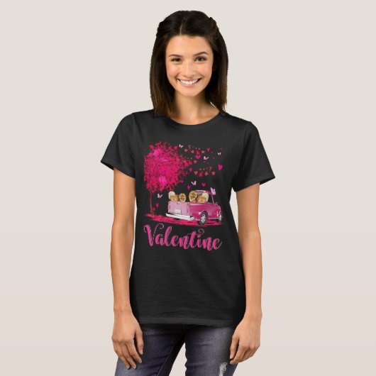 Pommeren Koeskoepelwagen Happy Valentijnsdag T-shirt (Voorkant volledig)
