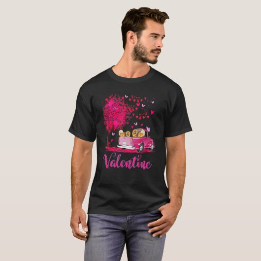 Pommeren Koeskoepelwagen Happy Valentijnsdag T-shirt (Voorkant volledig)