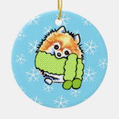 Pommeren Laat het sneeuwen Keramisch Ornament (Voorkant)