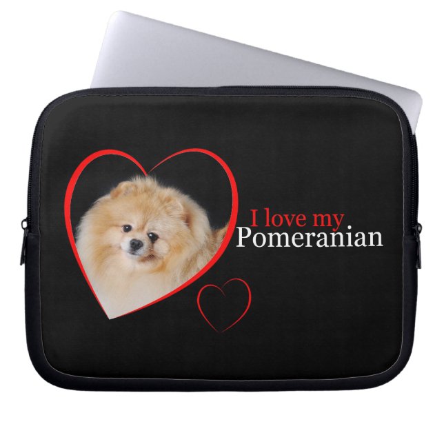 Pommeren laptophoes laptop sleeve (Voorkant)