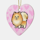 Pommeren Love (voeg je eigen bericht toe) Keramisch Ornament (Links)