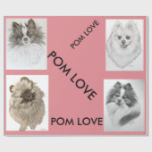 Pommeren Love wrapping paper original artwork Cadeaupapier (Vlak)