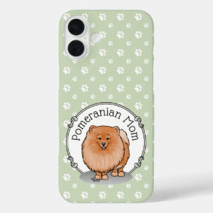 Pommeren mama Pom Mam (oranje rood) Cute Dog Mam iPhone 16 Plus Hoesje