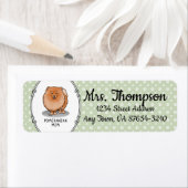 Pommeren mama Pom Mam (oranje rood) Cute Dog Mam Etiket (Insitu)