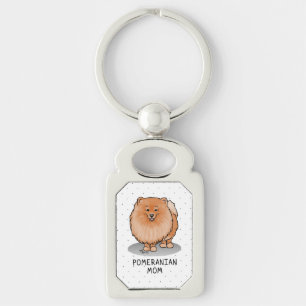 Pommeren mama Pom Mam (oranje rood) Cute Dog Mam Sleutelhanger