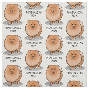 Pommeren mama Pom Mam (oranje rood) Cute Dog Mam Stof