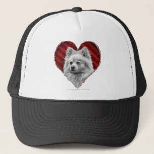 Pommeren met hart trucker pet