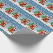 Pommeren met kerstcadeautjes cadeaupapier (Hoek)