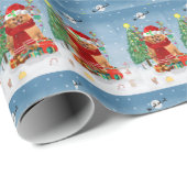 Pommeren met kerstcadeautjes cadeaupapier (Rol Hoek)