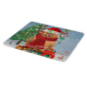 Pommeren met kerstcadeautjes snijplank (Hoek)