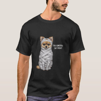 Pommeren Mummy Halloween Hond T-shirt