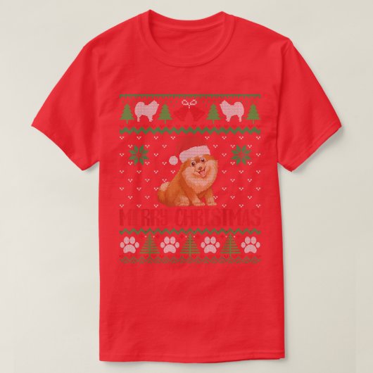 Pommeren Oegrijze Kerstfeestelijke feestelijke fee T-shirt (Design voorkant)