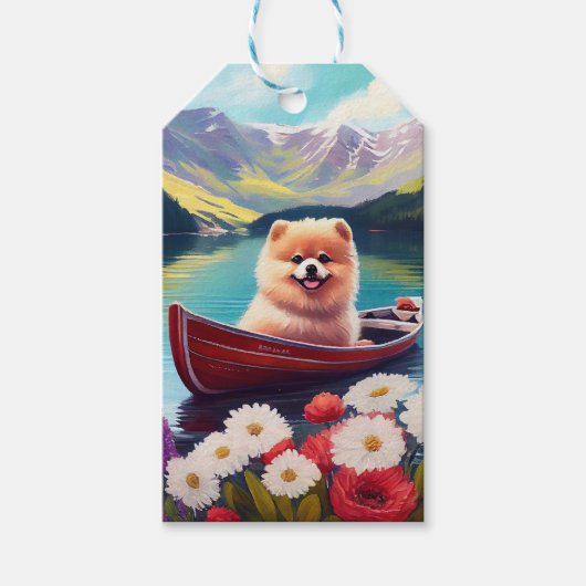 Pommeren op een peddel: een Schilderachtig avontuu Cadeaulabel (Voorkant)