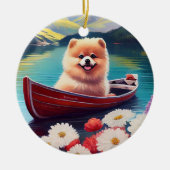 Pommeren op een peddel: een Schilderachtig avontuu Keramisch Ornament (Voorkant)