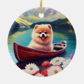 Pommeren op een peddel: een Schilderachtig avontuu Keramisch Ornament (Achterkant)