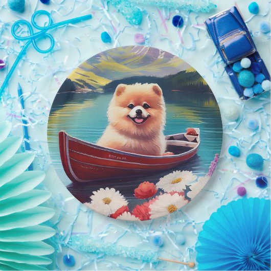 Pommeren op een peddel: een Schilderachtig avontuu Papieren Bordje (Feest)