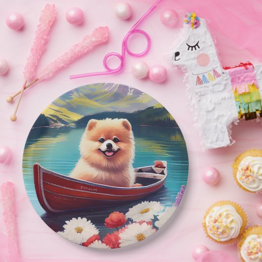 Pommeren op een peddel: een Schilderachtig avontuu Papieren Bordje (Feest)